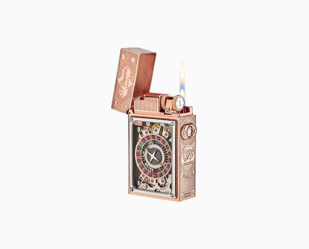 Dupont Pink Gold Casino Pocket Complication Lighter
