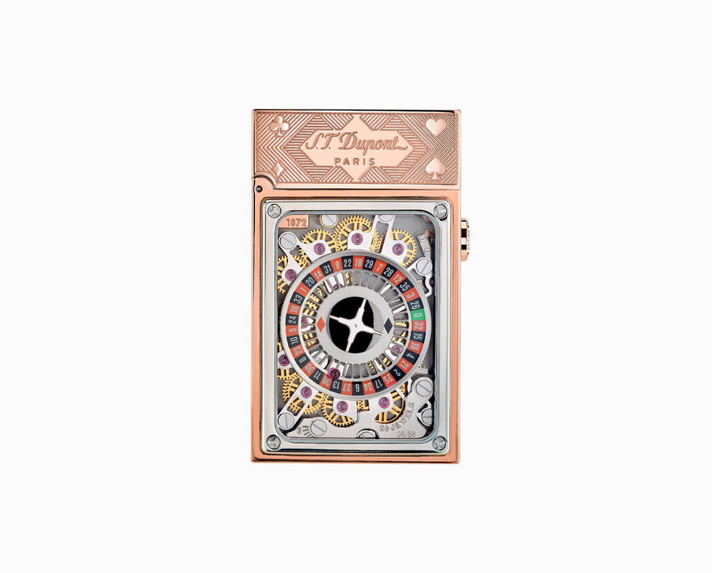 Dupont Pink Gold Casino Pocket Complication Lighter