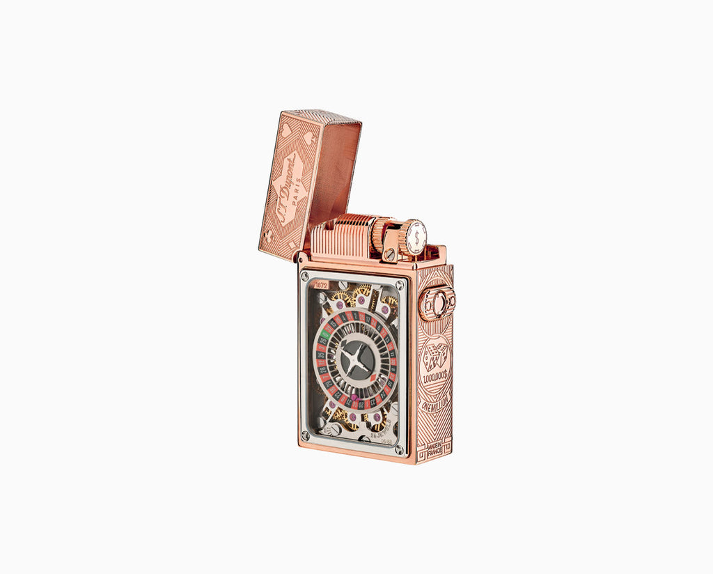 Dupont Pink Gold Casino Pocket Complication Lighter