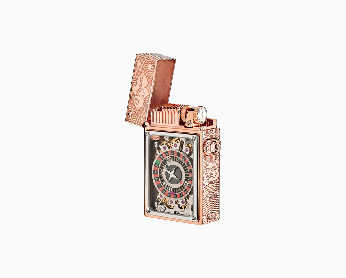 Dupont Pink Gold Casino Pocket Complication Lighter