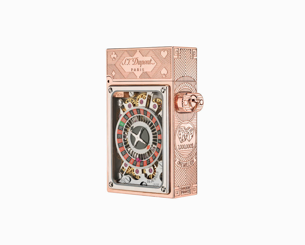 Dupont Pink Gold Casino Pocket Complication Lighter