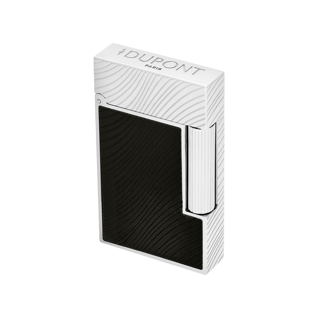 Dupont Line 2 Horse mane guilloche Lighter - Black