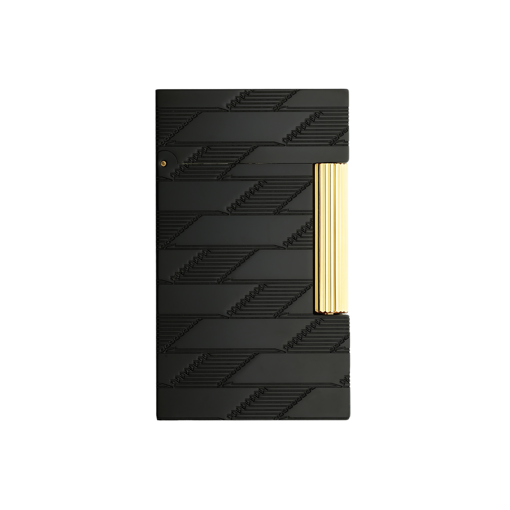 Dupont Monogram 1872 Line 2 Guilloche Lighter - Black