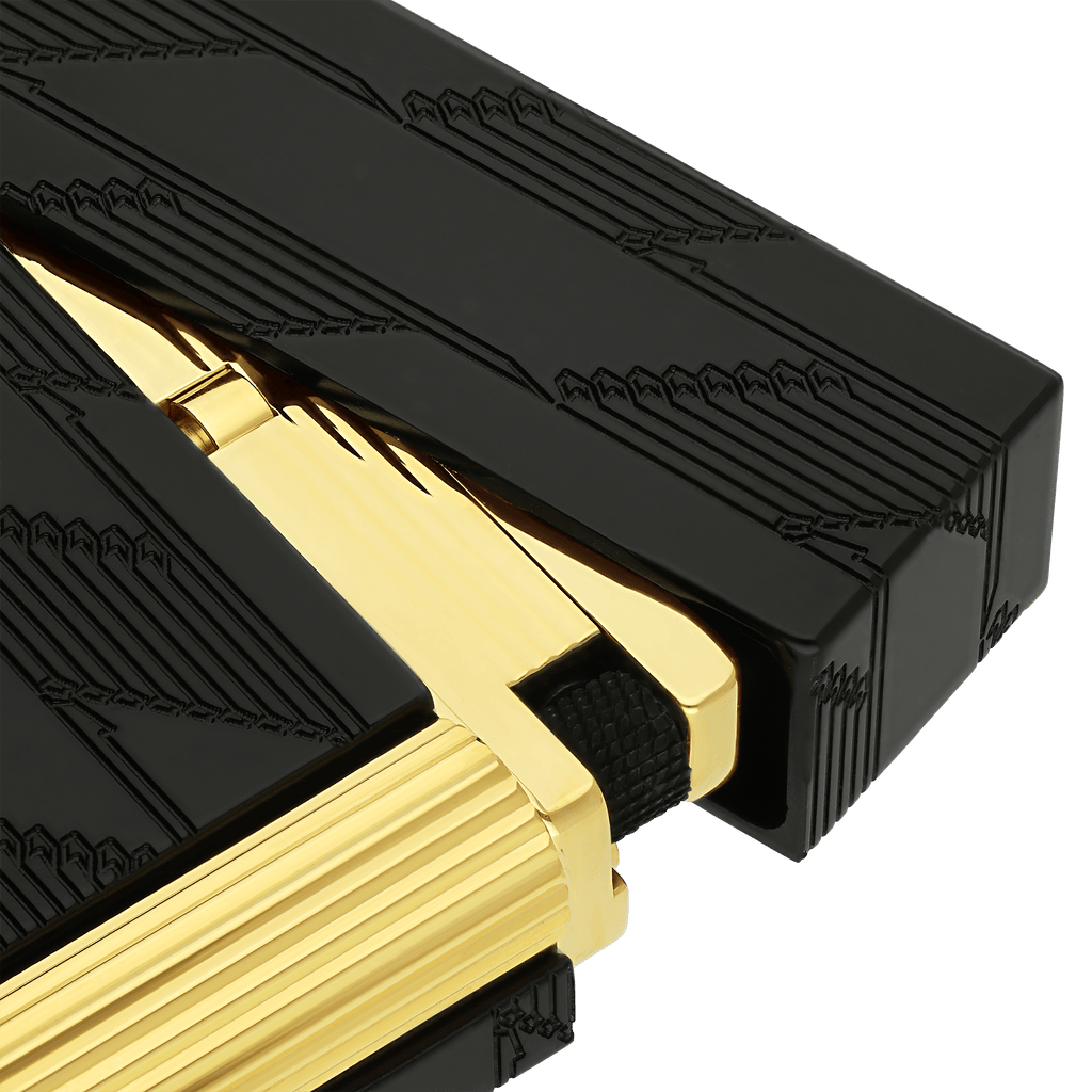 Dupont Monogram 1872 Line 2 Guilloche Lighter - Black