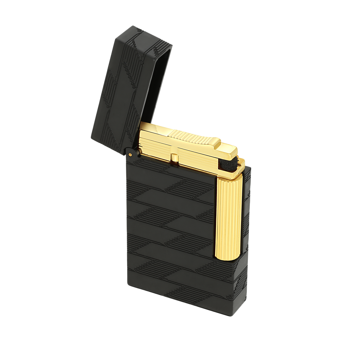 Dupont Monogram 1872 Line 2 Guilloche Lighter - Black